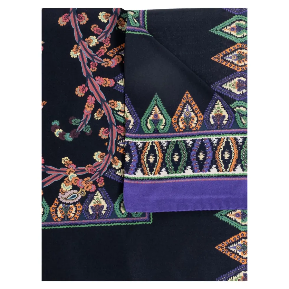 Silketørklæde med Paisley-print