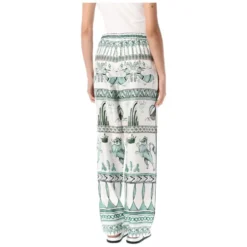 Silke Twill Bukser med Print