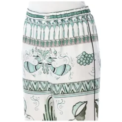 Silke Twill Bukser med Print