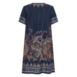 Silk Mini Tunikakjole med Placeret Blomster Paisley Print