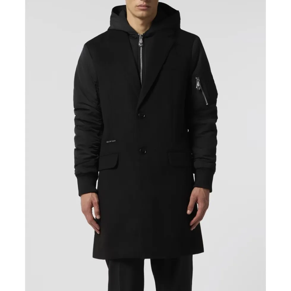 Single Breast Hooded Coat