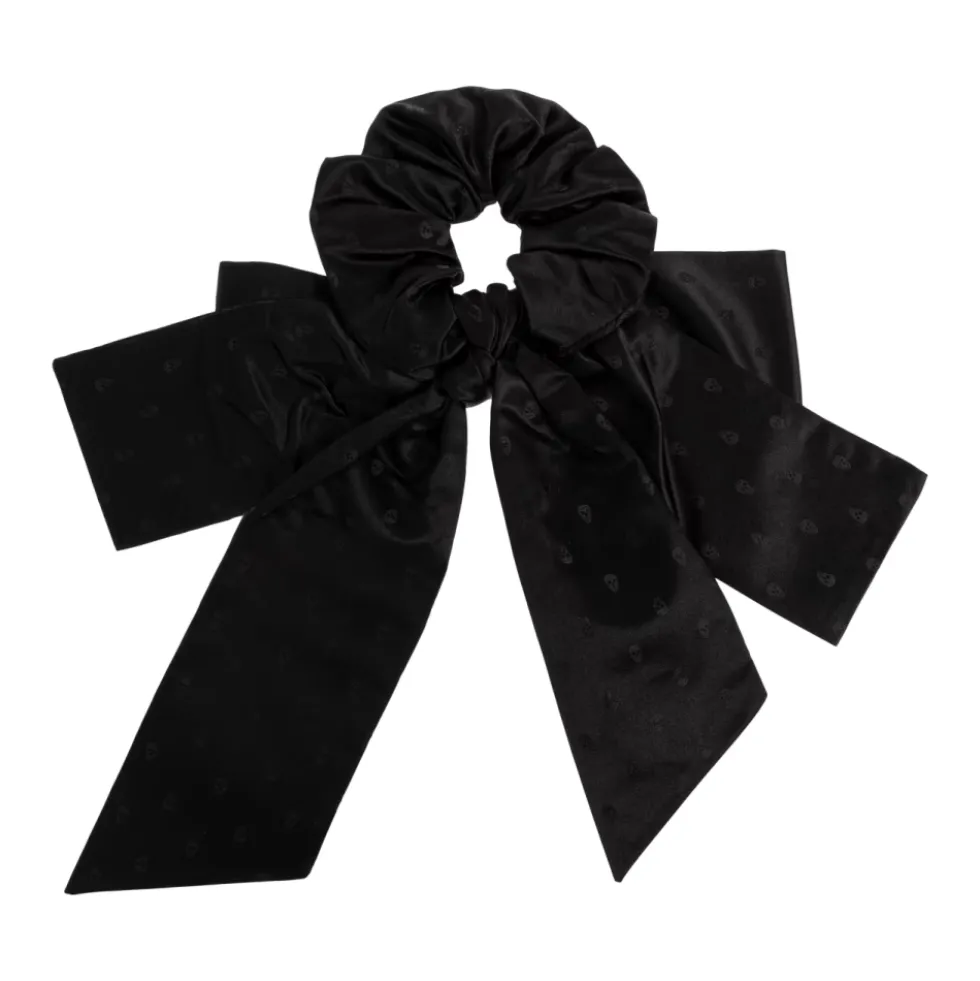 Skull Jacquard Bow Scrunchie