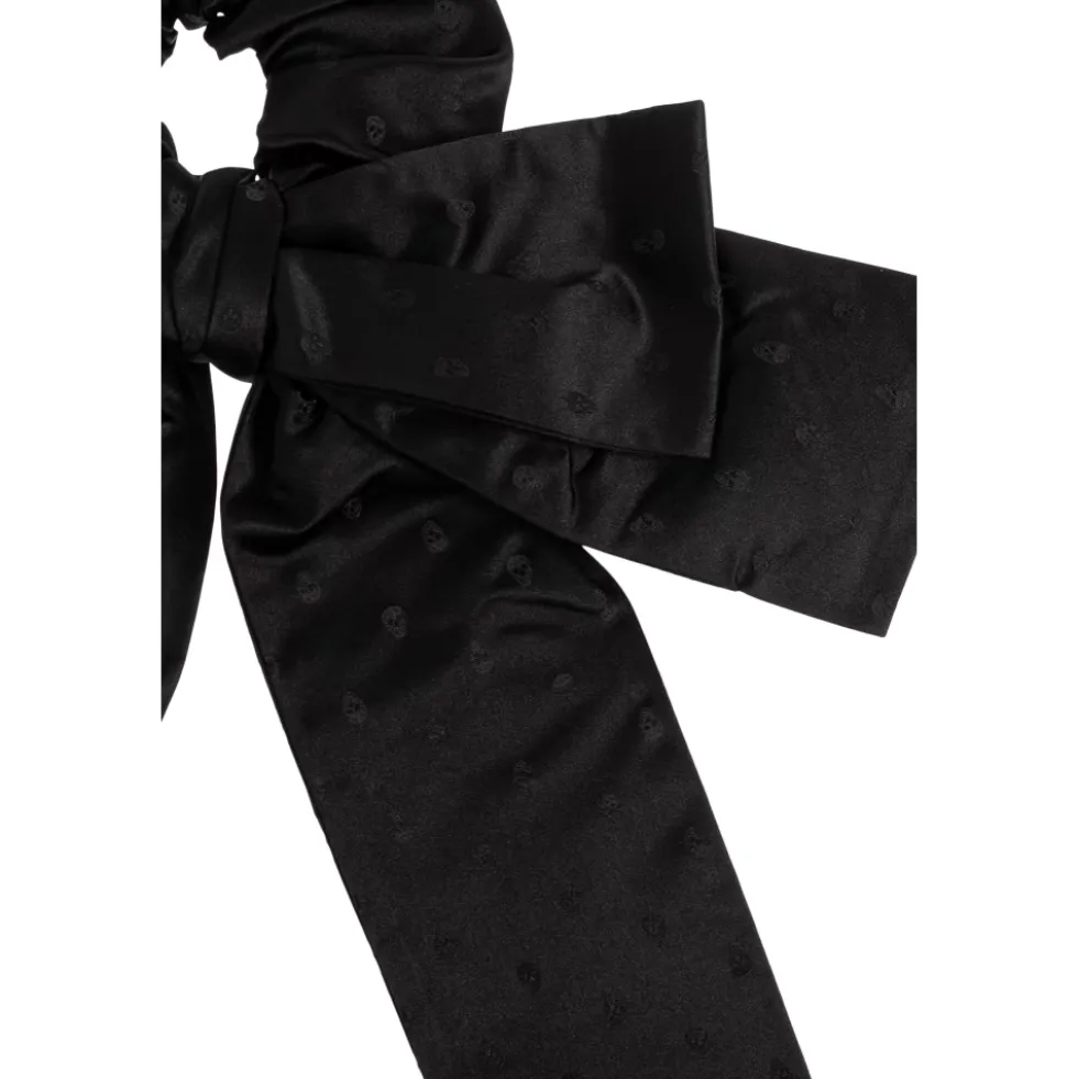Skull Jacquard Bow Scrunchie