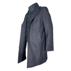 Slim Fit Aftagelig Lynlås Frakke Blå