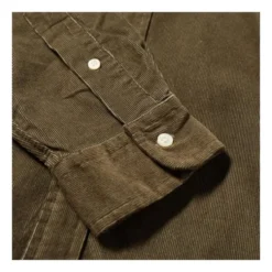 SLIM FIT CORDUROY SHIRT Olive Green