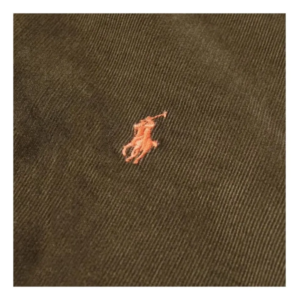 SLIM FIT CORDUROY SHIRT Olive Green