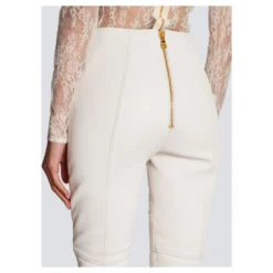 Slim-fit læderbukser