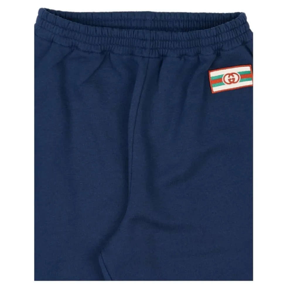 Slip-on bukser med logo broderi