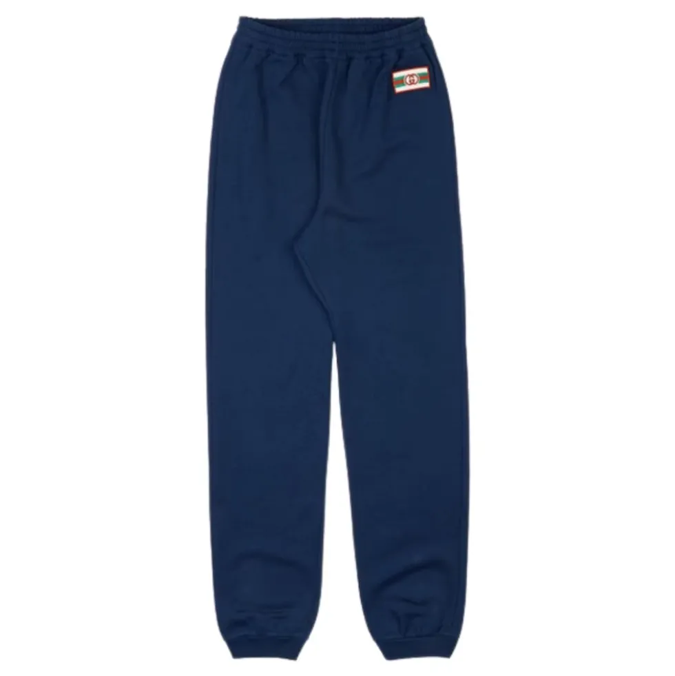 Slip-on bukser med logo broderi