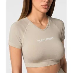 Sømløs Cropped T-shirt V-hals