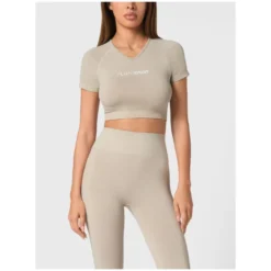 Sømløs Cropped T-shirt V-hals