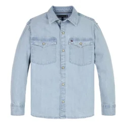 Snap-Button Denim Shirt