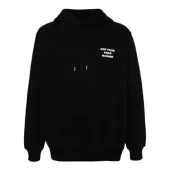 Sort bomulds sweater med slogan