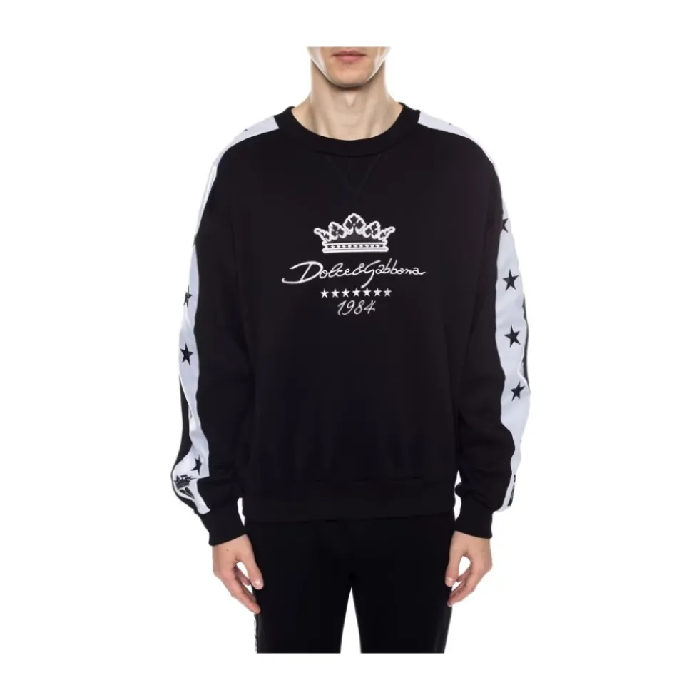 Sort bomuldssweatshirt med logo