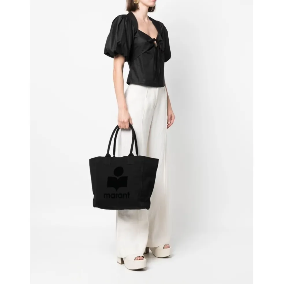 Sort Bomuld Tote Taske med Logo