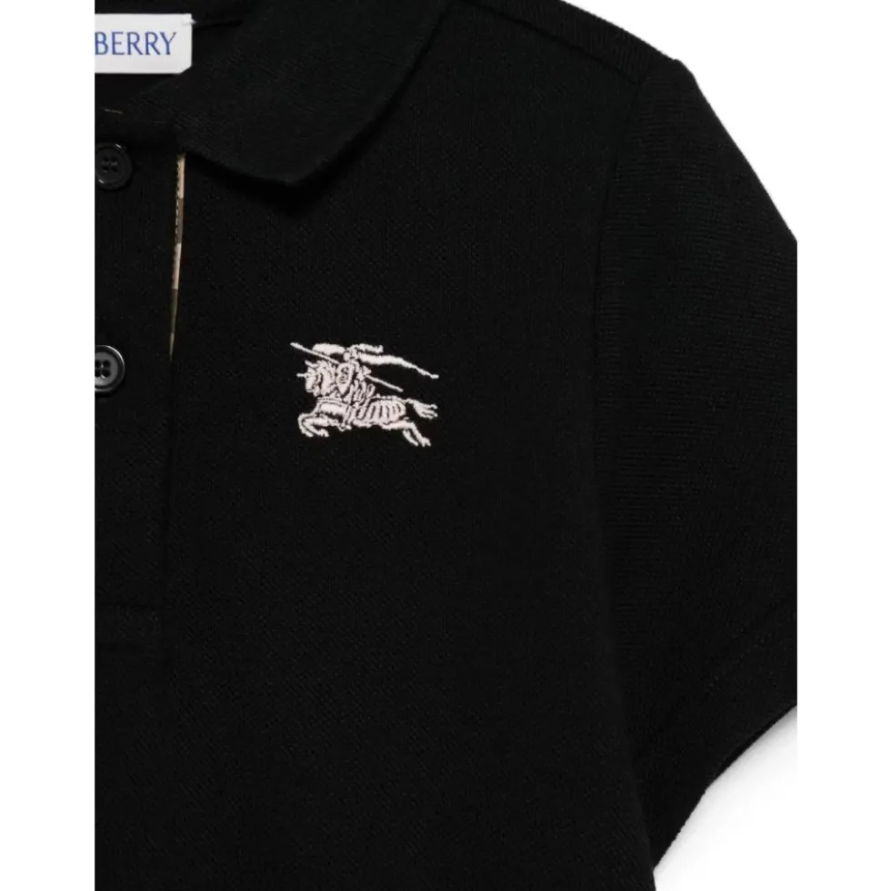 Sort børnekjole med rytterdesign