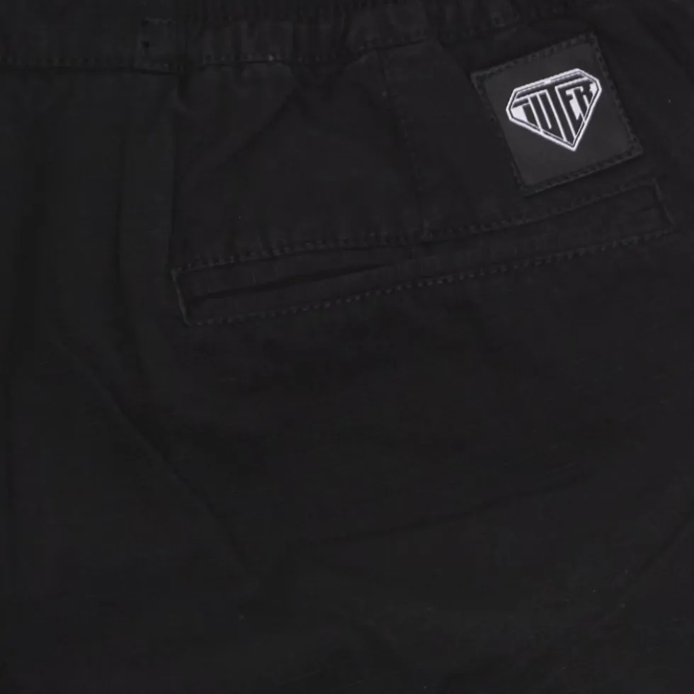 Sort Cargo Shorts Ripstop Stof