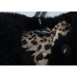 Sort Cashmere Blandet Imiteret Pels Frakke Jakke