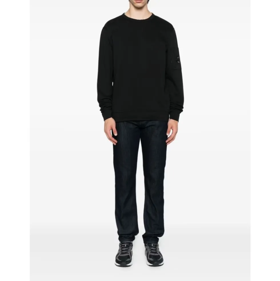 Sort Crew Neck Sweater Bomuld