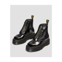 Sort Distressed Patent Støvler