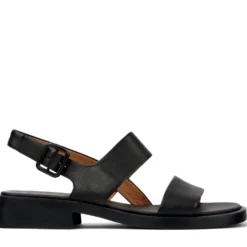 Sorte flade sandaler til kvinder