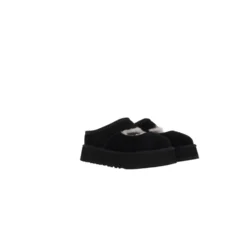 Sorte flade slip-on sko med cut-out detalje