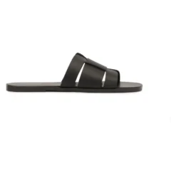 Sorte flip-flops med flad sål