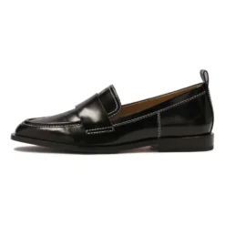 Sorte loafers med flad hæl