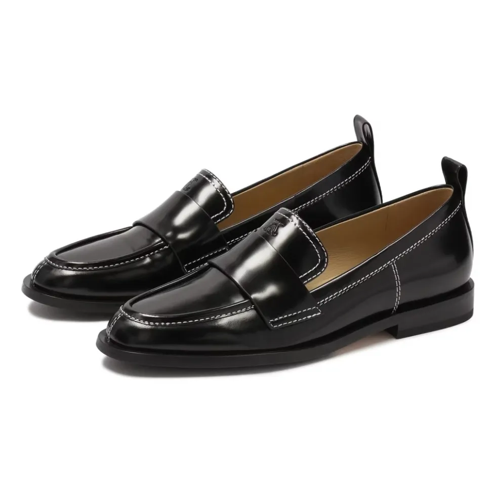 Sorte loafers med flad hæl