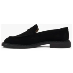 Sorte Penny Loafers til kvinder lavet af italiensk ægte velour