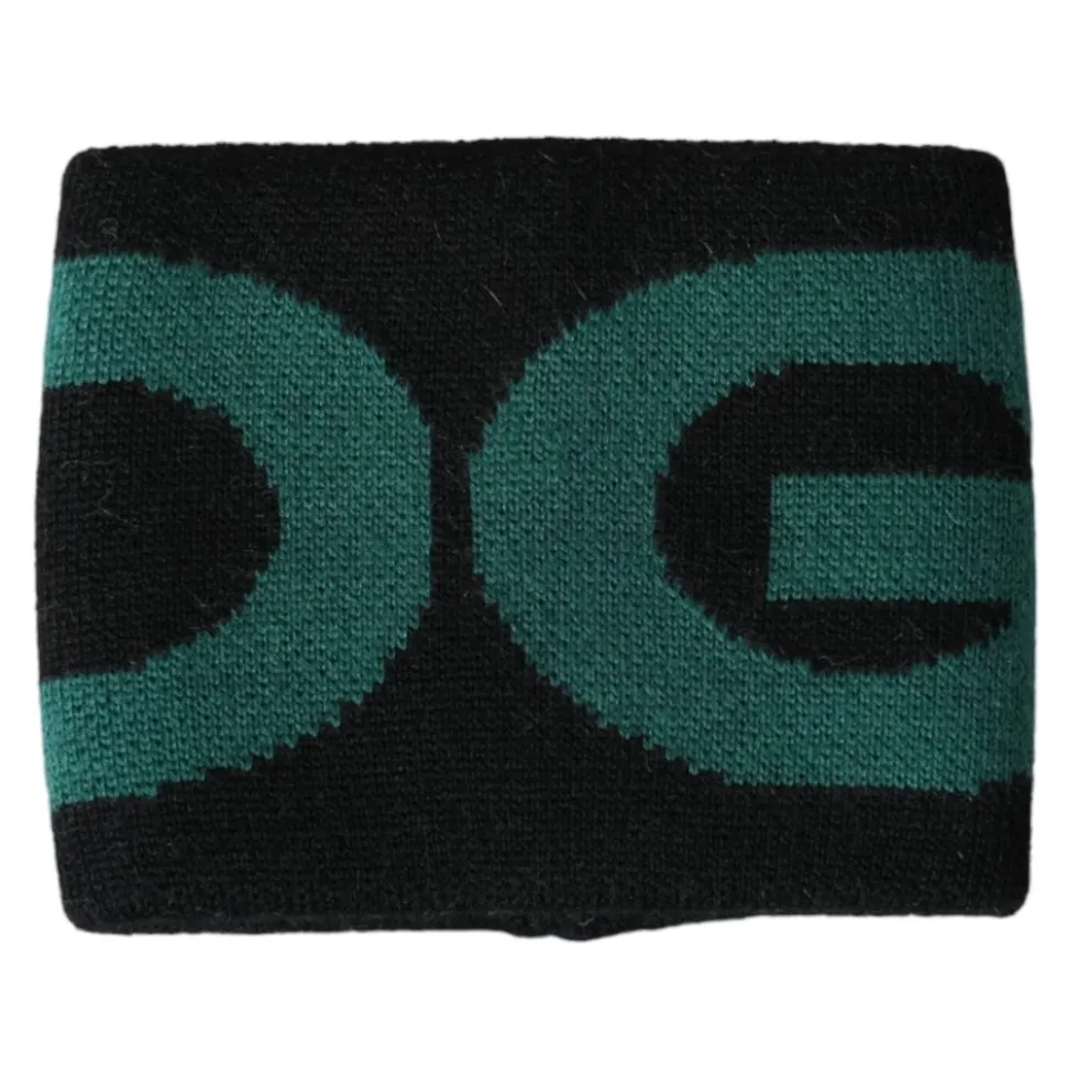 Sort Grøn Uld Logo Armbånd