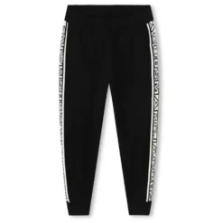 Sort Jacquard Logo Elastiske Bukser