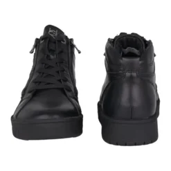 Sort Lace-Zip Støvle - Let Læder