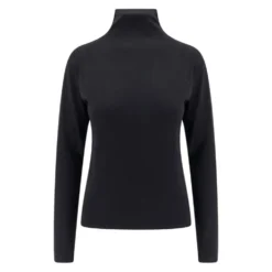 Sort langærmet letvægts uld sweater