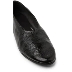 Sort Læder Ballerina Sko