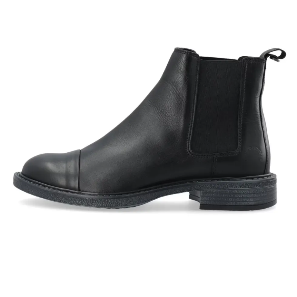 Sort Læder Chelsea Boot - TINA