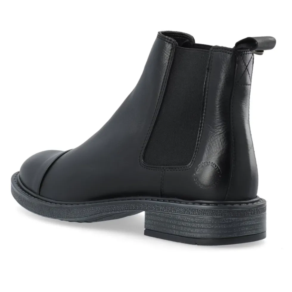 Sort Læder Chelsea Boot - TINA