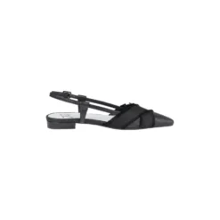 Sort læder slingback flade sko