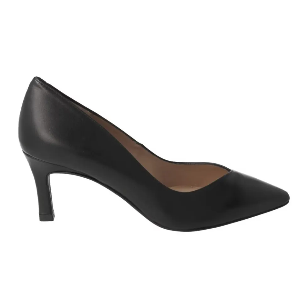 Sort Læder V-Cut Stiletto Pumps