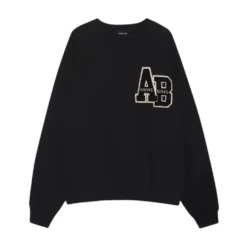 Sort Letterman Sweatshirt Jakke