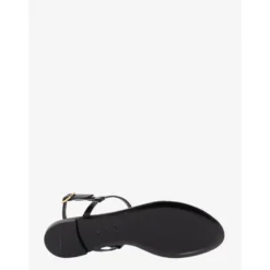 Sort Monogram Læder Sandaler