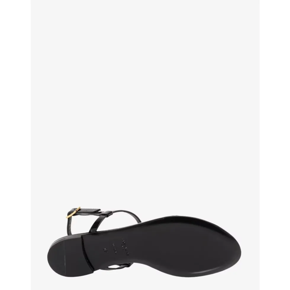 Sort Monogram Læder Sandaler
