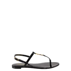 Sort Monogram Læder Sandaler