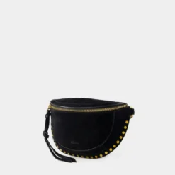 Sort Ruskind Crossbody Taske Flap Lukning