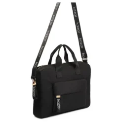 Sort Tekstil Laptop Taske med Håndtag