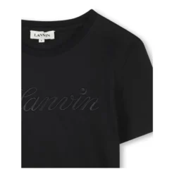 Sort Tone-on-Tone Broderet T-shirt