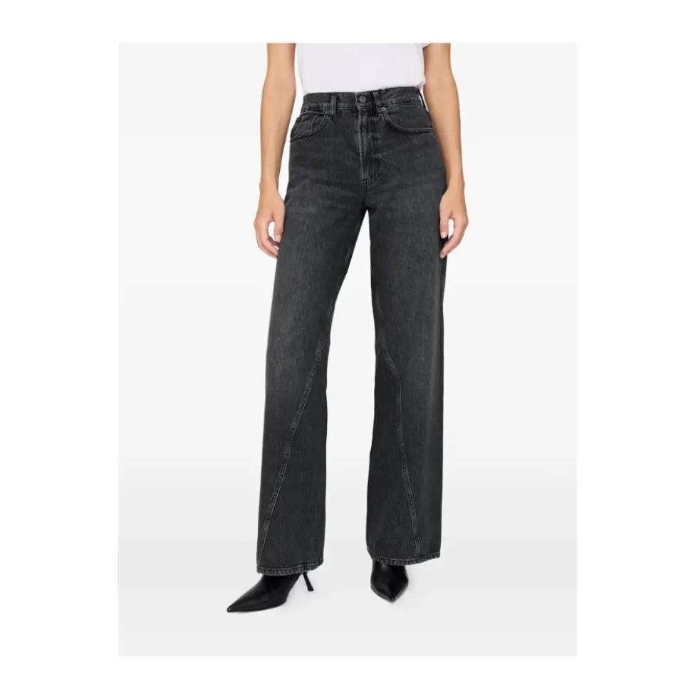 Sort Vasket Panel Jeans