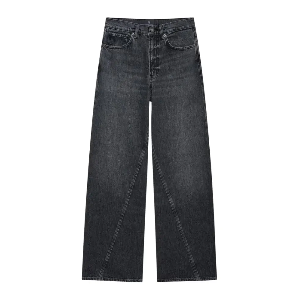 Sort Vasket Panel Jeans
