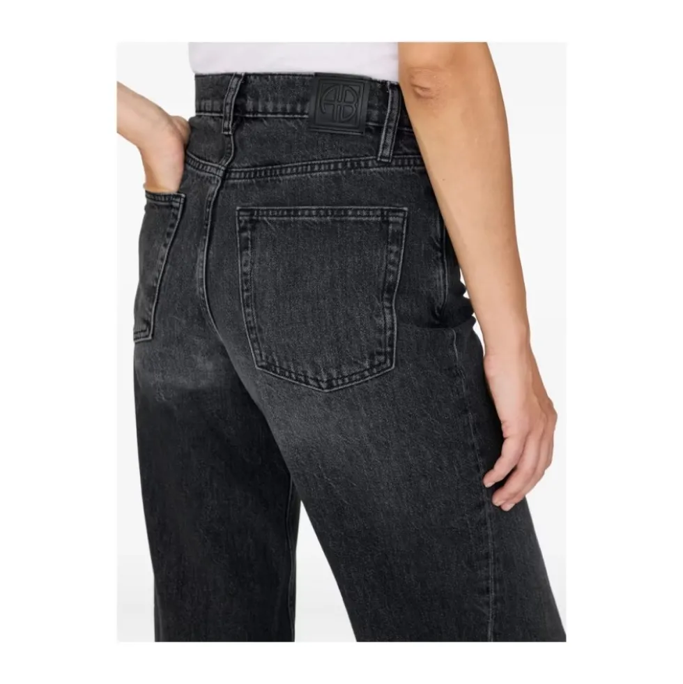 Sort Vasket Panel Jeans