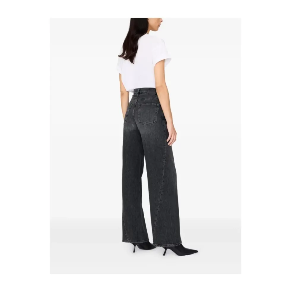 Sort Vasket Panel Jeans
